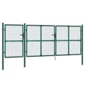 Miniatyrbillede 1 af 7: vidaXL gitterlåge til havehegn 400x175 cm galvaniseret stål grøn