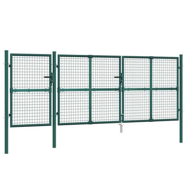 vidaXL Nätgrind grön 400x175 cm galvaniserat stål