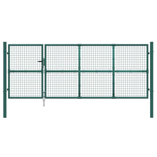vidaXL Nätgrind grön 350x175 cm galvaniserat stål