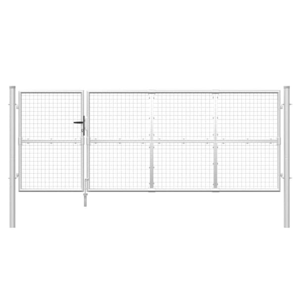 vidaXL Nätgrind silver 350x175 cm galvaniserat stål