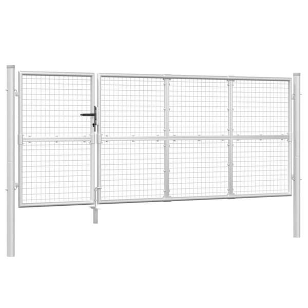 vidaXL Nätgrind silver 350x175 cm galvaniserat stål