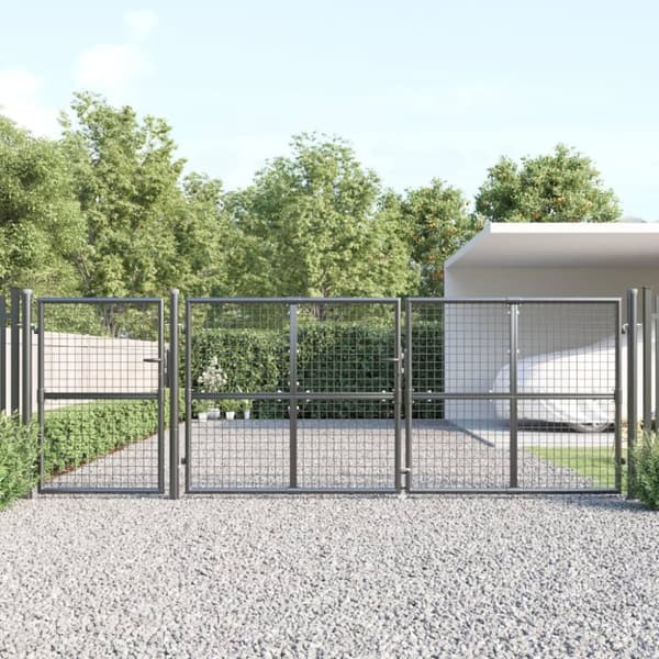vidaXL Nätgrind antracit 400x175 cm galvaniserat stål