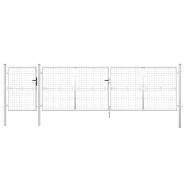 vidaXL gitterlåge til havehegn 500x175 cm galvaniseret stål sølvfarvet
