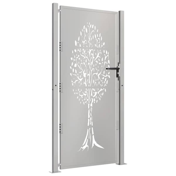 vidaXL Puutarhaportti 105x205 cm corten teräs puukuvio