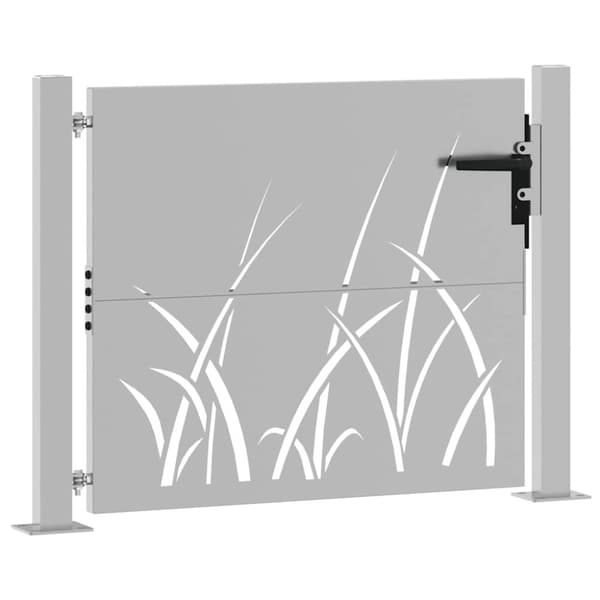 vidaXL Hageport 105x105 cm cortenstål gressdesign