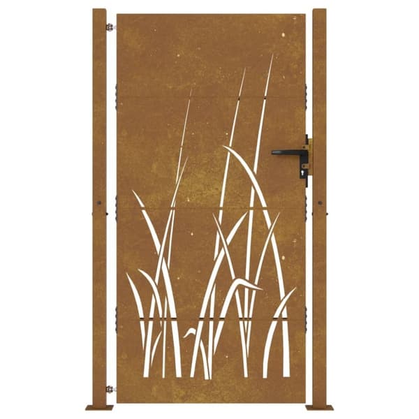 vidaXL havelåge 105x205 cm cortenstål græsdesign