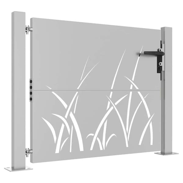 vidaXL Puutarhaportti 105x80 cm corten teräs ruohokuvio