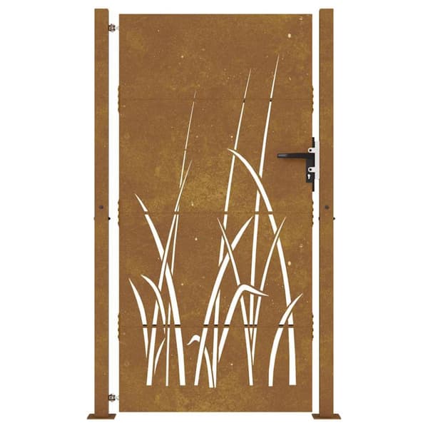 vidaXL Hageport 105x180 cm cortenstål gressdesign