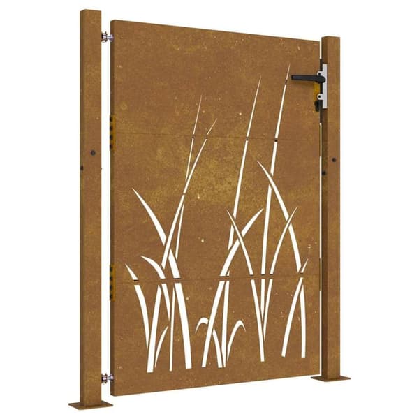 vidaXL Hageport 105x155 cm cortenstål gressdesign