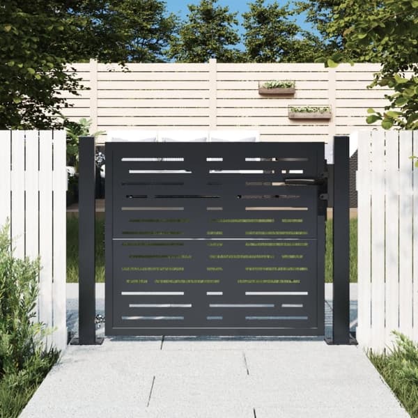 vidaXL Puutarhaportti antrasiitti 105x105 cm neliömallinen teräs