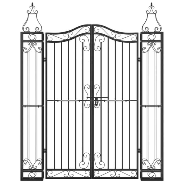 vidaXL Hageport svart 121x8x150 cm smijern
