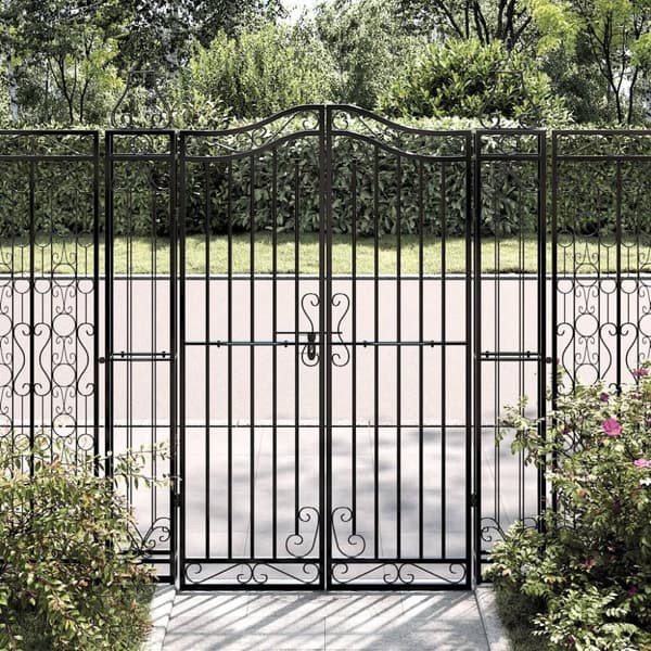 vidaXL Hageport svart 121x8x150 cm smijern