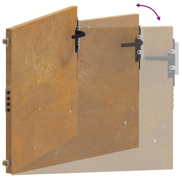 vidaXL Hageport 105x105 cm cortenstål