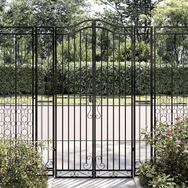 vidaXL Hageport svart 121x8x180 cm smijern