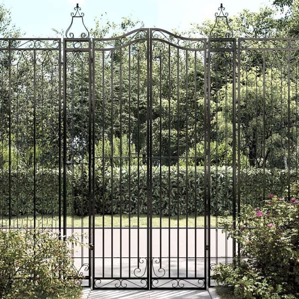 vidaXL Hageport svart 121x8x200 cm smijern