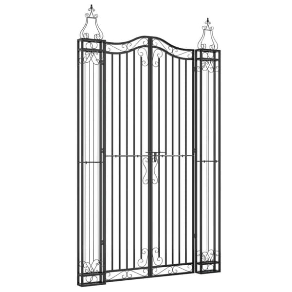 vidaXL Hageport svart 121x8x200 cm smijern