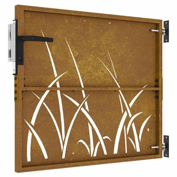 vidaXL Hageport 85x100 cm cortenstål gressdesign