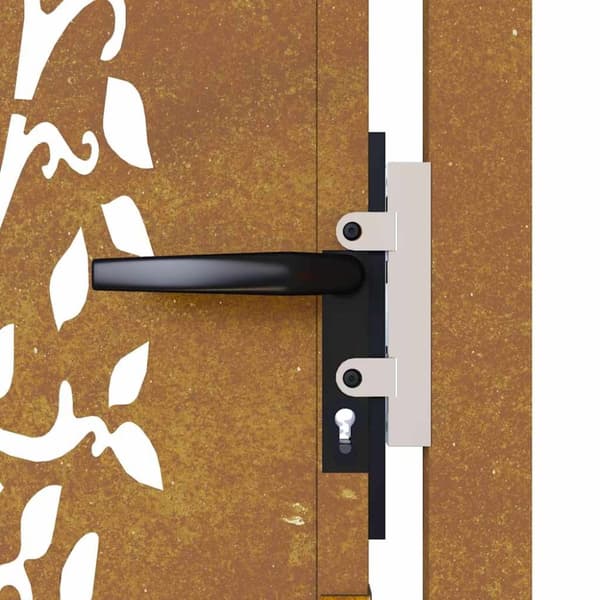 vidaXL Puutarhaportti 105x80 cm corten teräs puukuvio