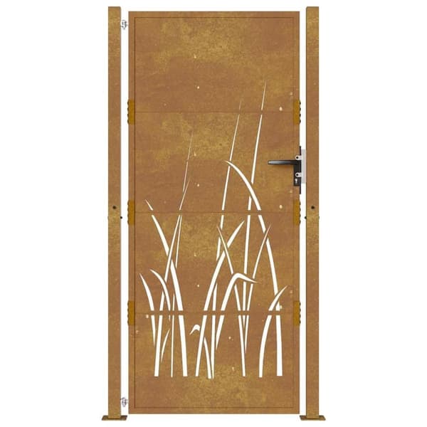 vidaXL havelåge 105x180 cm cortenstål græsdesign