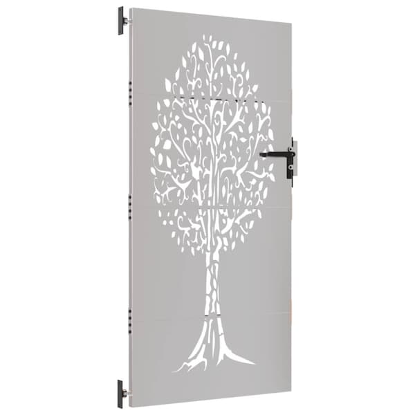 vidaXL havelåge 85x200 cm cortenstål trædesign