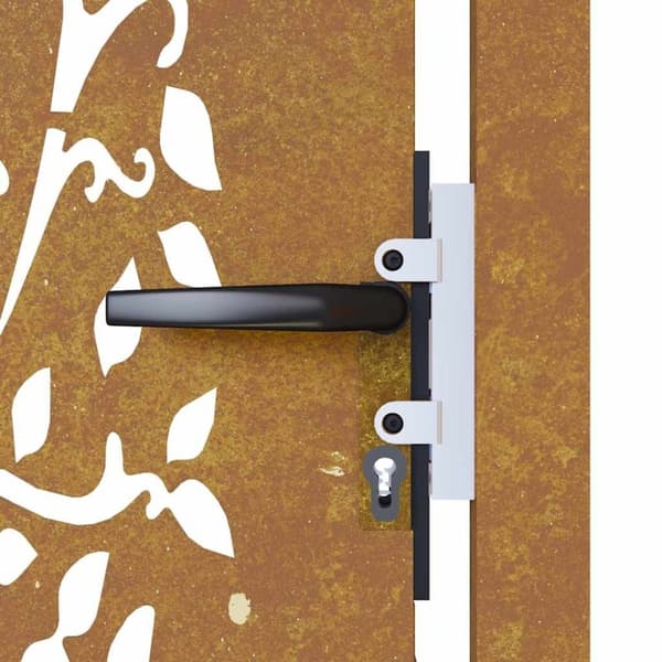 vidaXL Puutarhaportti 105x180 cm corten teräs puukuvio