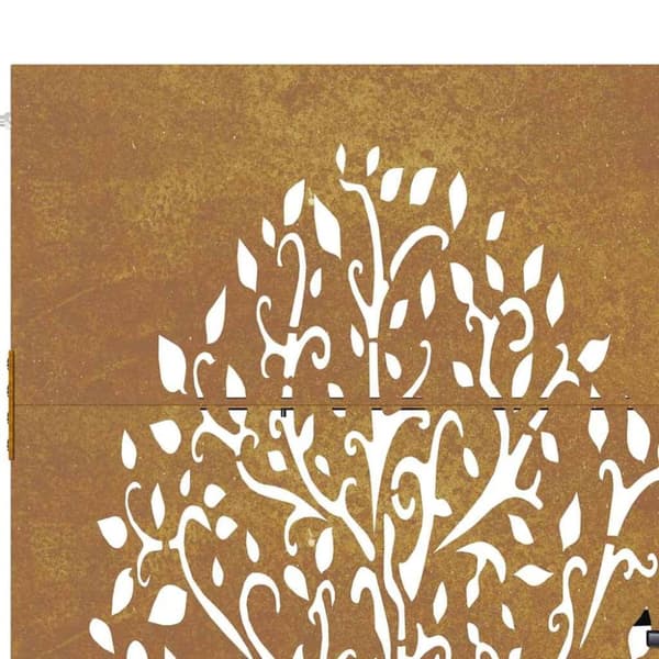 vidaXL Puutarhaportti 105x180 cm corten teräs puukuvio