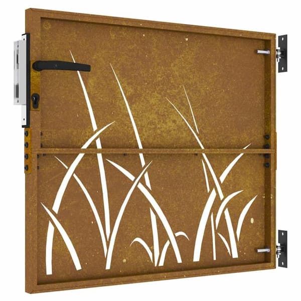 vidaXL Puutarhaportti 85x75 cm corten teräs ruohokuvio