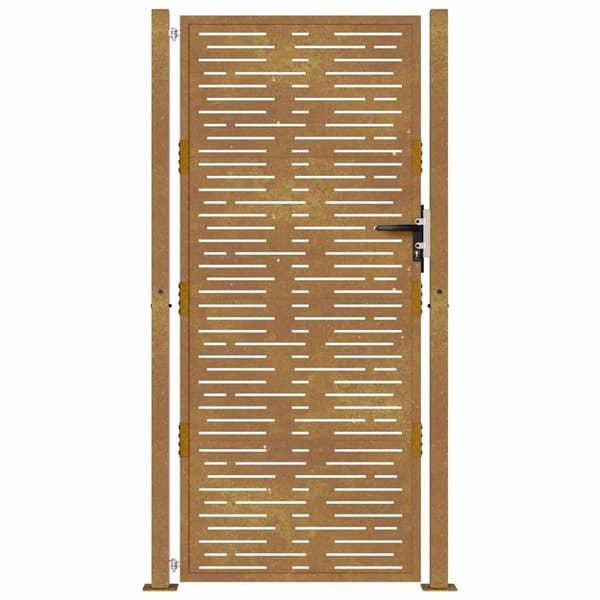 vidaXL Hageport 105x205 cm cortenstål firkantet design