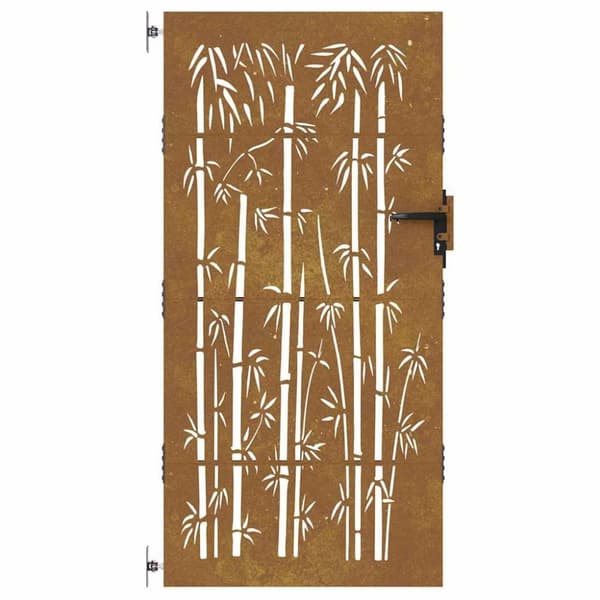 vidaXL havelåge 85x175 cm cortenstål bambusdesign