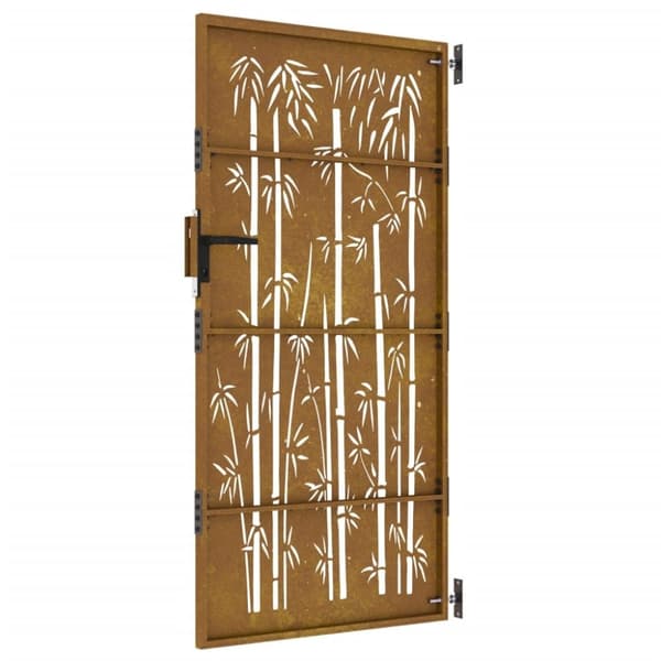 vidaXL havelåge 85x175 cm cortenstål bambusdesign