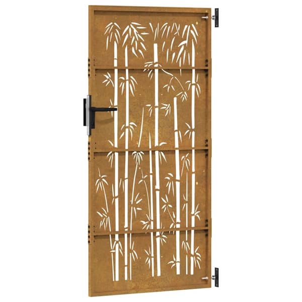 vidaXL Hageport 85x175 cm cortenstål bambusdesign