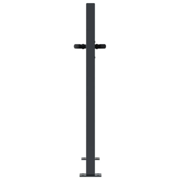 vidaXL Hageport antrasitt 105x105 cm stål bambusdesign