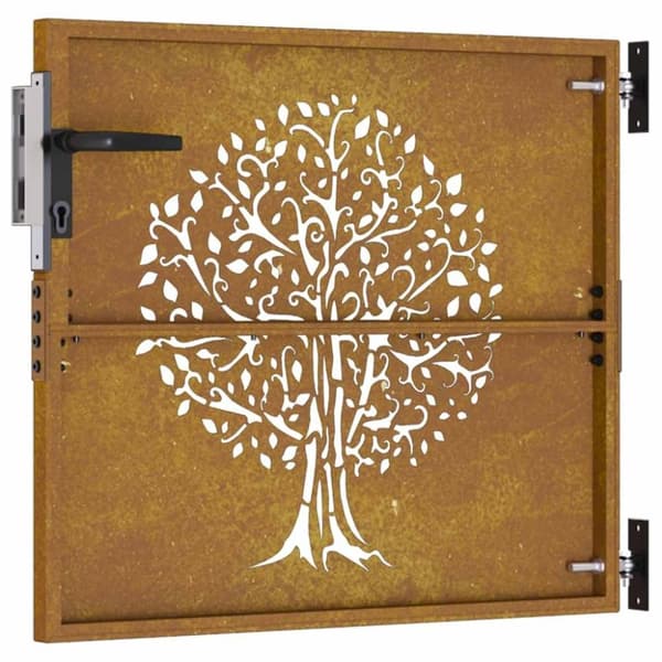 vidaXL Hageport 85x75 cm cortenstål tredesign