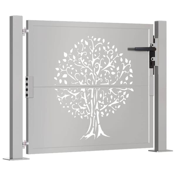 vidaXL Puutarhaportti 105x105 cm corten teräs puukuvio