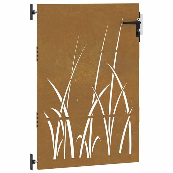 vidaXL Puutarhaportti 85x125 cm corten teräs ruohokuvio