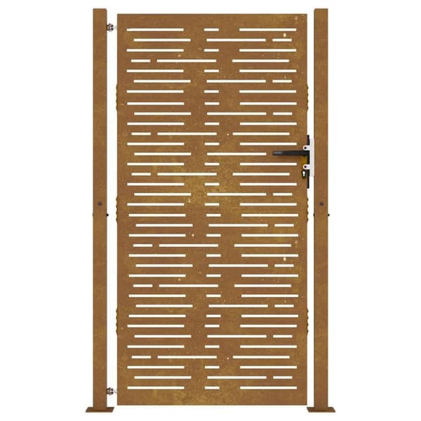 vidaXL Puutarhaportti 105x205 cm corten teräs raitakuvio