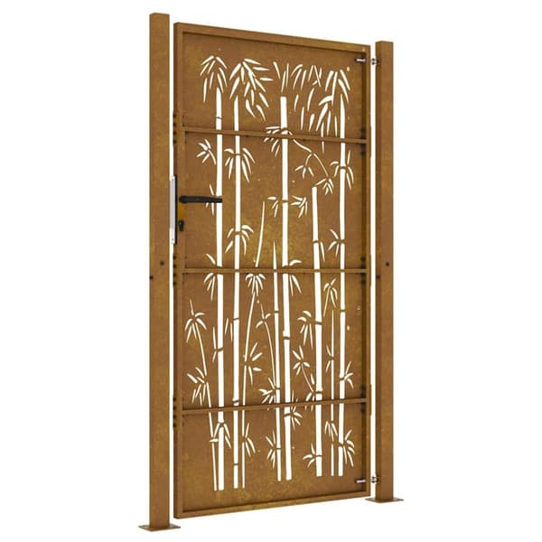 vidaXL Puutarhaportti 105x205 cm corten teräs raitakuvio