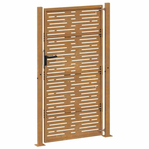 vidaXL Puutarhaportti 105x205 cm corten teräs raitakuvio