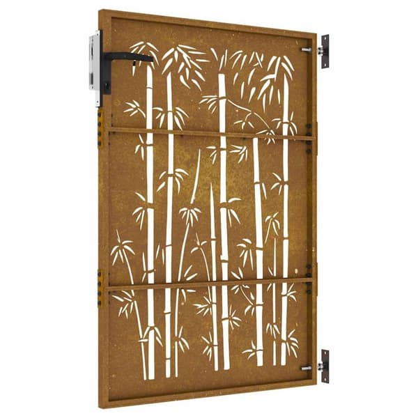 vidaXL havelåge 85x150 cm cortenstål bambusdesign
