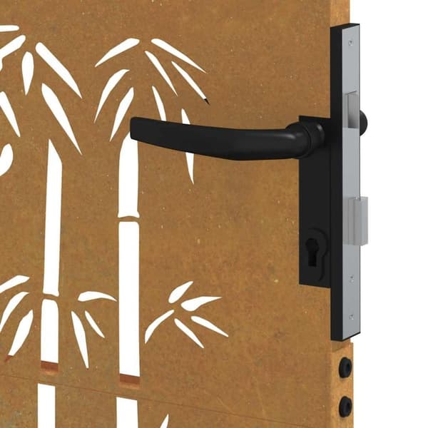 vidaXL havelåge 105x130 cm cortenstål bambusdesign