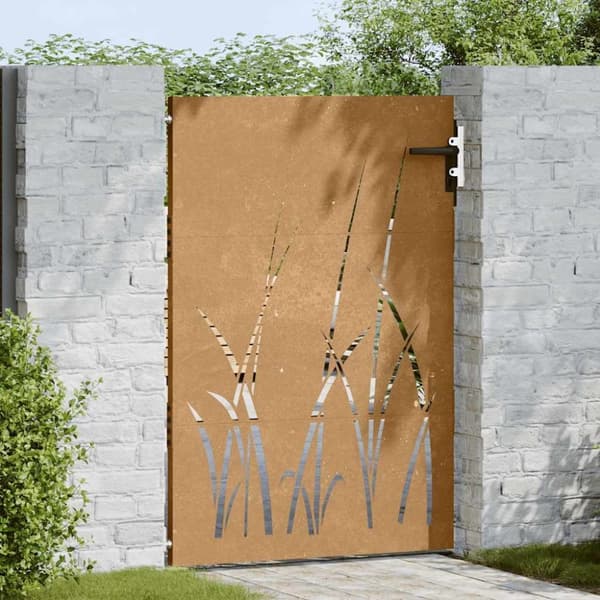 vidaXL havelåge 85x150 cm cortenstål græsdesign