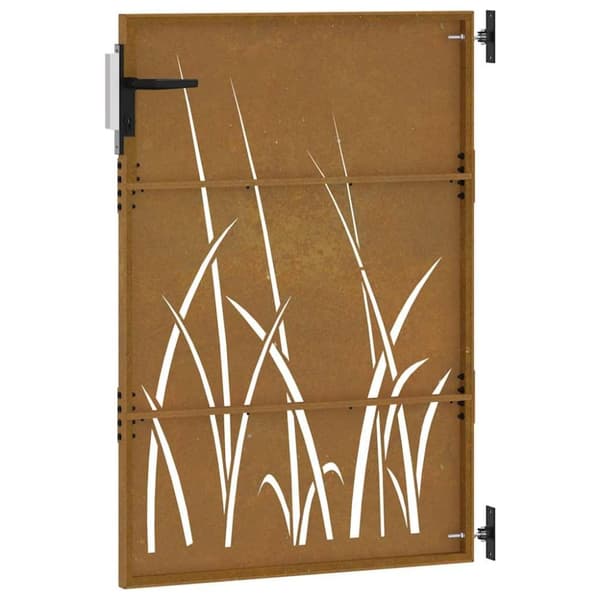 vidaXL Hageport 85x150 cm cortenstål gressdesign