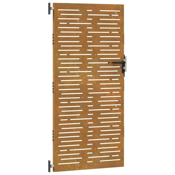 vidaXL Puutarhaportti 85x200 cm corten teräs raitakuvio