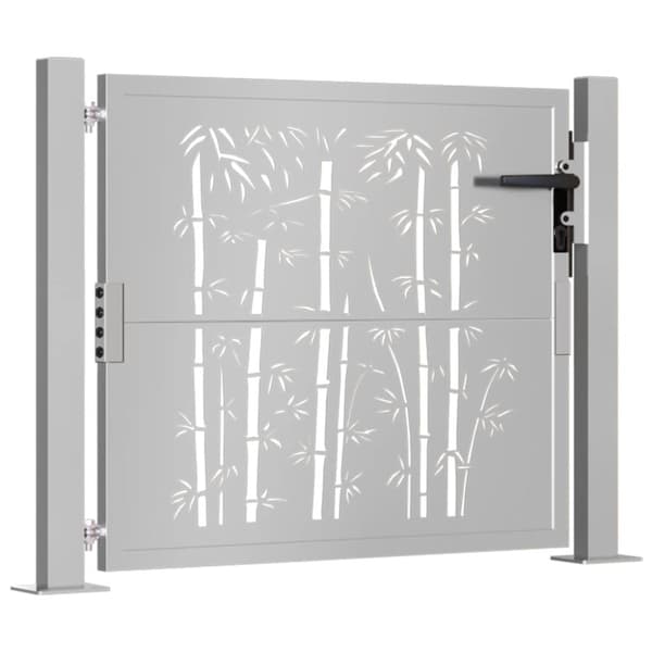 vidaXL Hageport 105x80 cm cortenstål bambusdesign