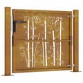 Miniatyrbilde 6 av 11: vidaXL Hageport 105x80 cm cortenstål bambusdesign