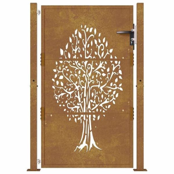 vidaXL Hageport 105x130 cm cortenstål tredesign
