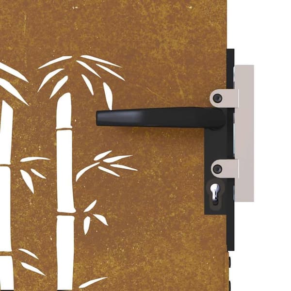 vidaXL Hageport 85x75 cm cortenstål bambusdesign