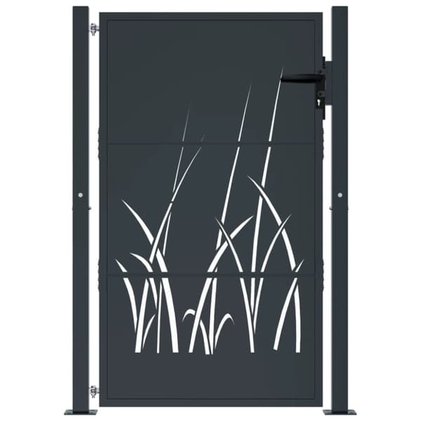vidaXL Hageport antrasitt 105x155 cm stål gressdesign