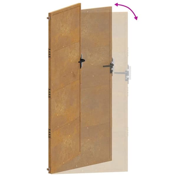 vidaXL Hageport 105x205 cm cortenstål