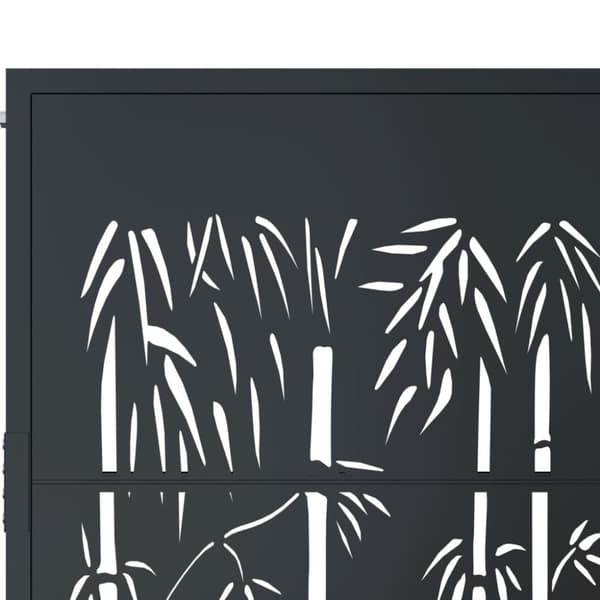 vidaXL Trädgårdsgrind antracit 105x180 cm stål bambudesign